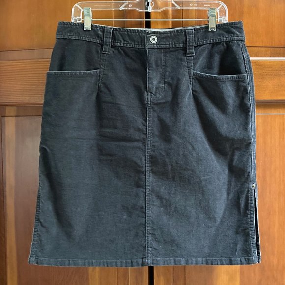 North Face Corduroy Skirt - side slits both sides - Dark Gray - Size Large - Picture 1 of 6